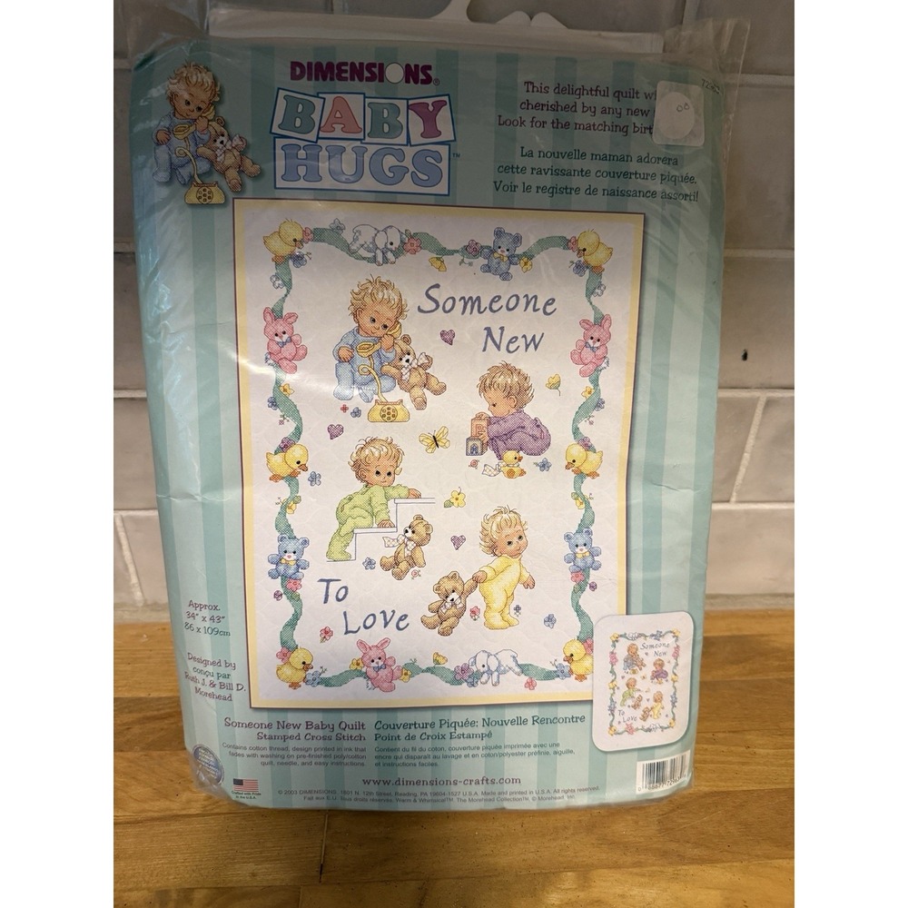 Dimensions Baby Hugs Stamped Cross Stitch Quilt Kit Someone New To Love 72963